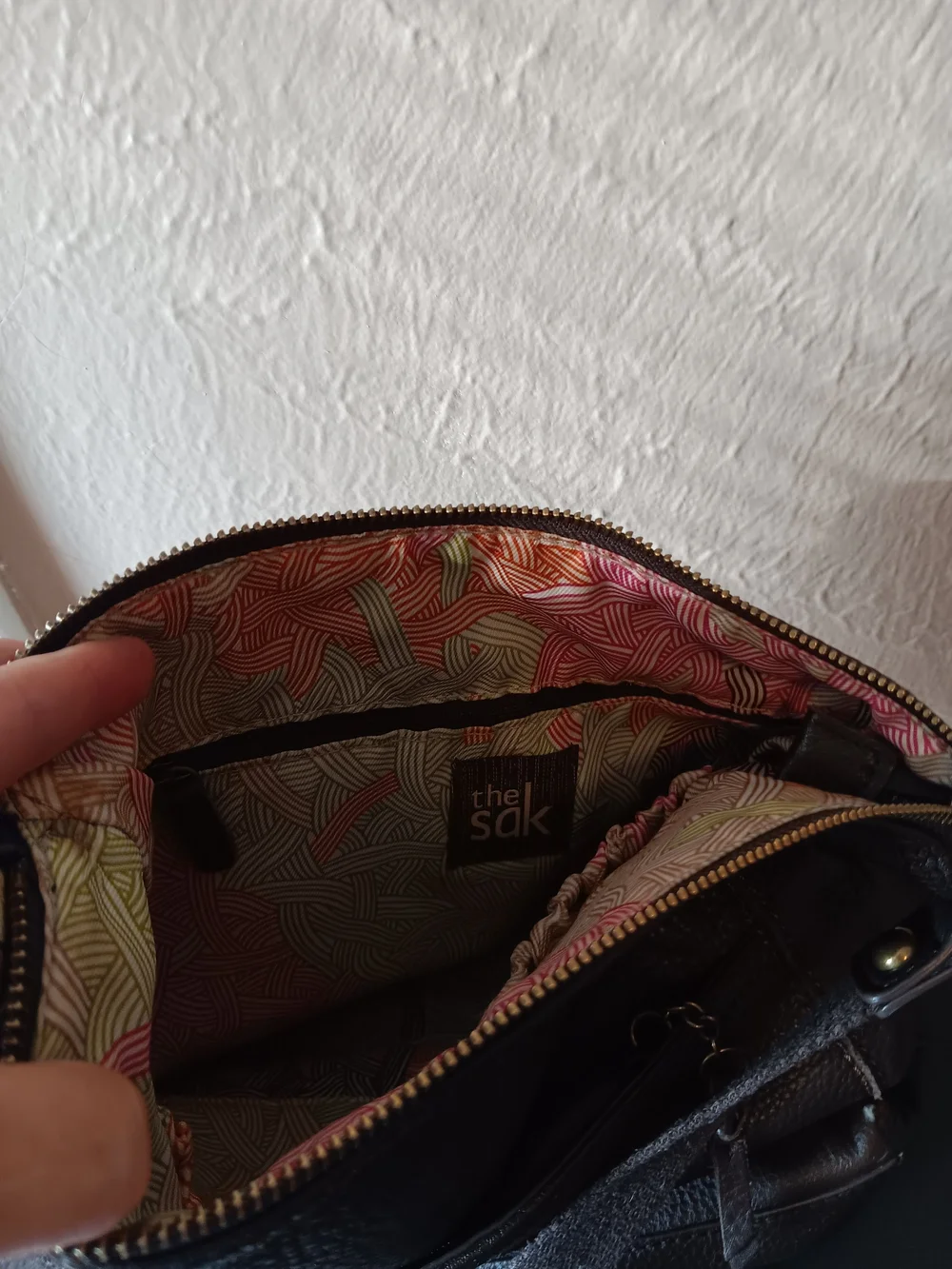 The SAK Leather Crossbody Shoulder Bag in Dark Brown